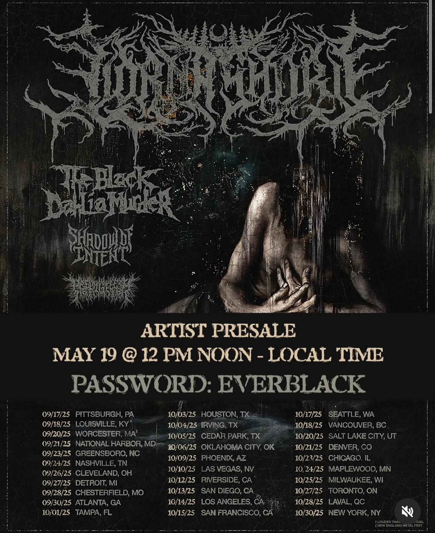 The Black Dahlia Murder Tour Poster 2025
